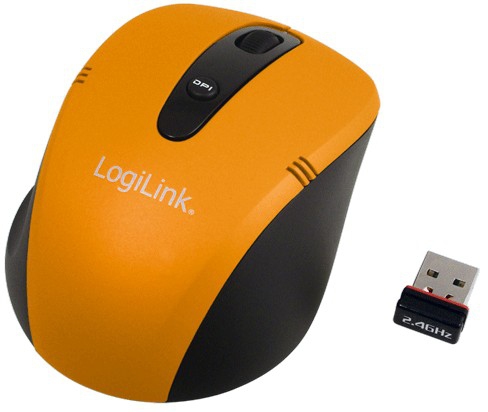 Raton Optico Logilink Mini Wireless Naranja Usb